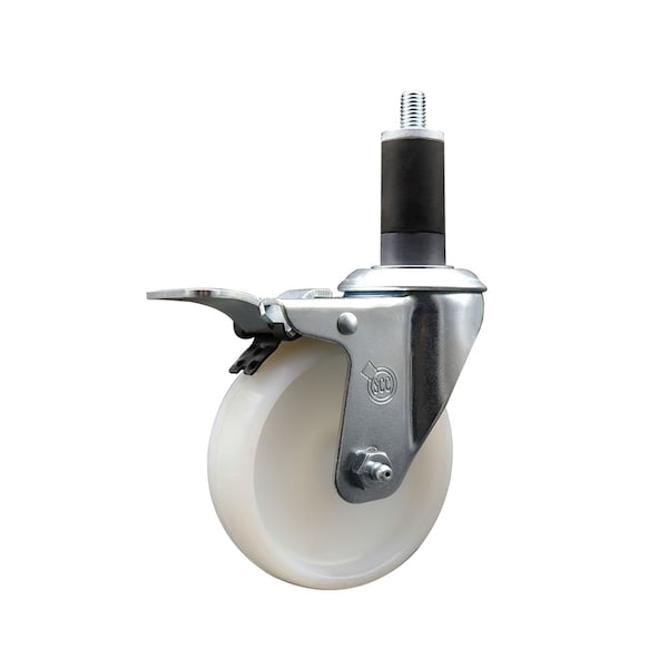 4'' SS Nylon Swivel 1-1/4'' Expand Stem Caster Total Lock Brake